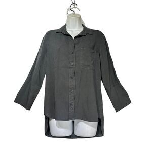 Anthropologie Cloth & Stone Gray Tencel Button up Blouse Size XS